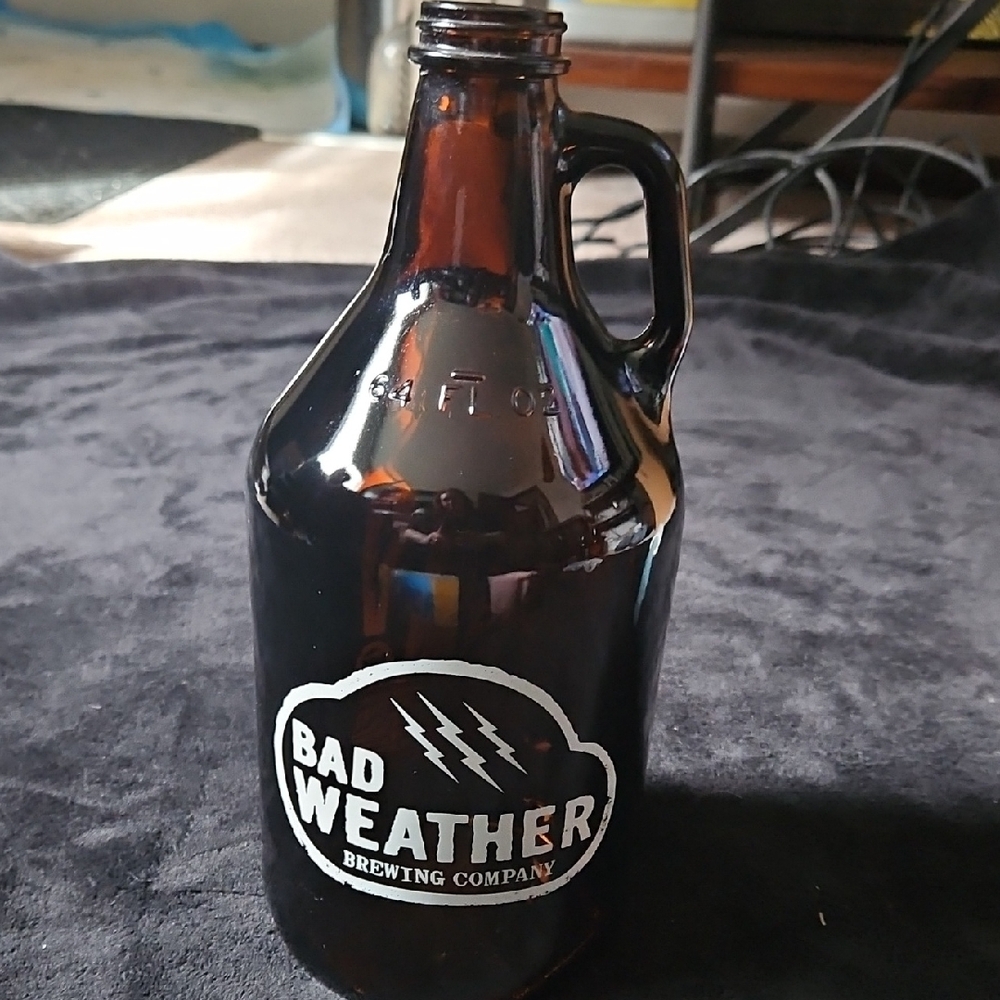 Bad Weather Brewing Co. Amber Glass Growler